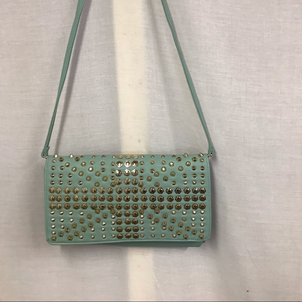 IN’S Mint Green Studded Purse